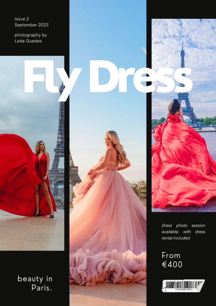 Flying dress photoshoot in Paris